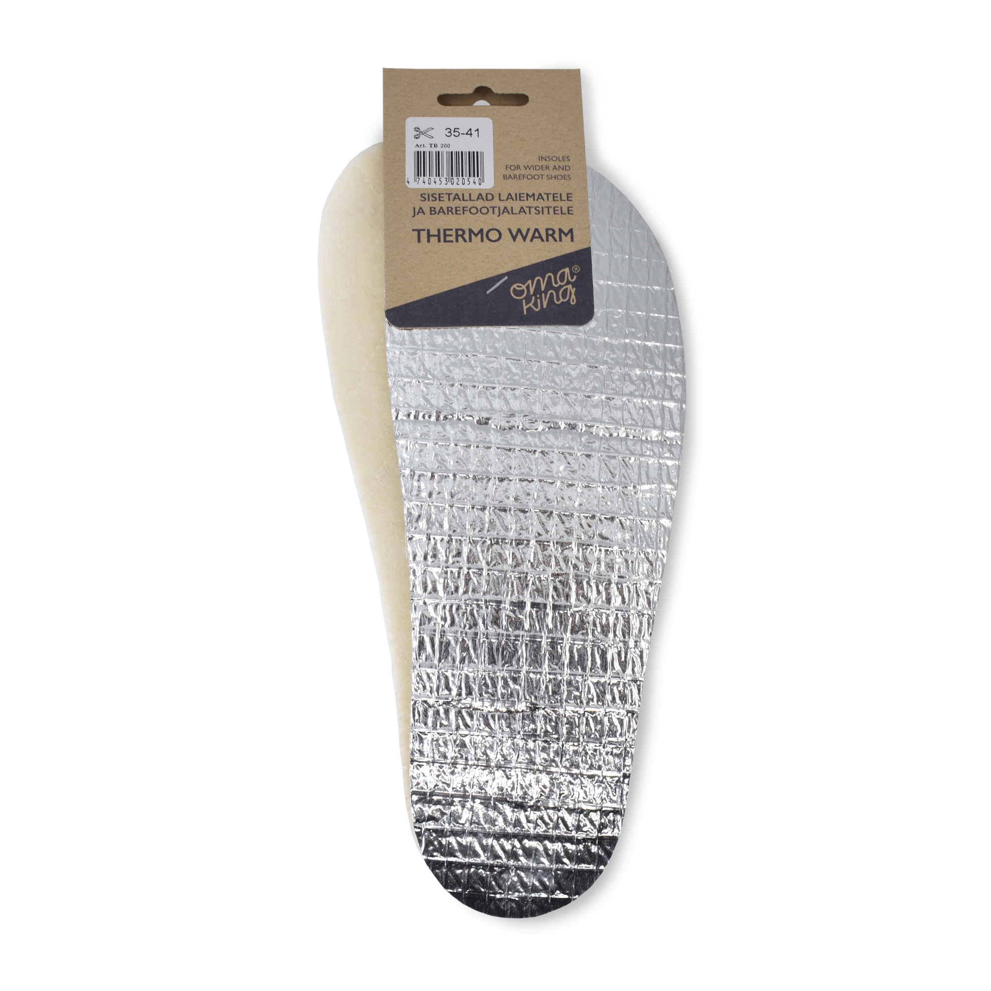 vložky do bot OmaKing barefoot Thermo Warm Velikost ponožek: 42-46 EU